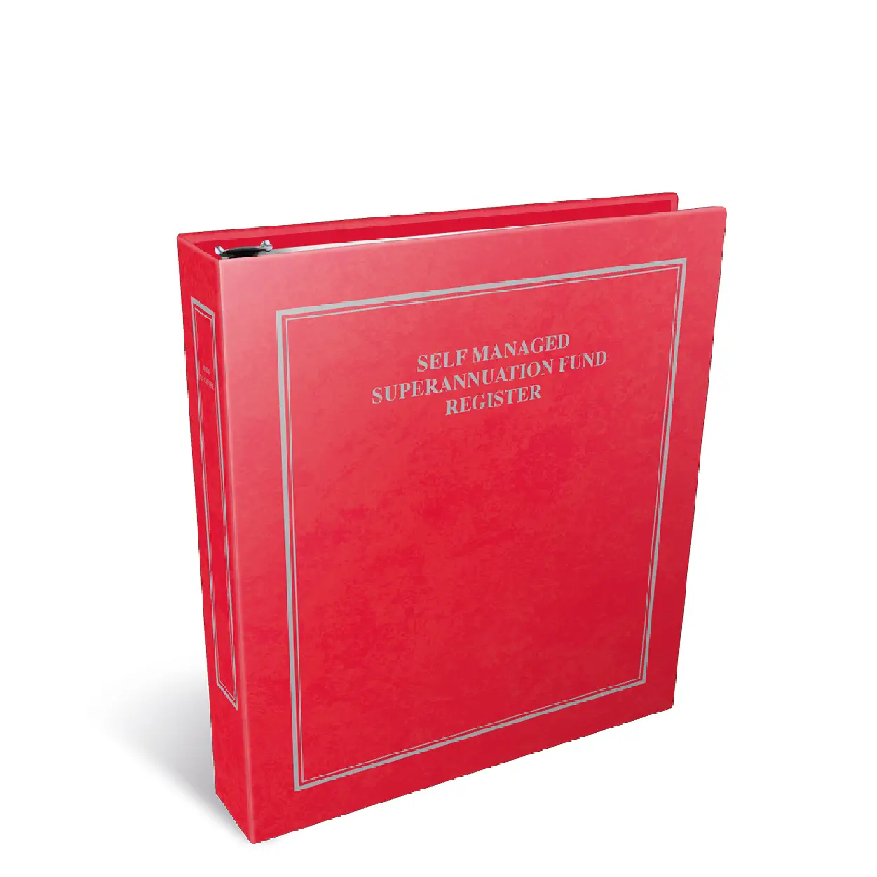 Self-Managed Superannuation Fund Register A red binder labeled 'Self Managed Superannuation Fund Register,' designed for organizing retirement fund documents.